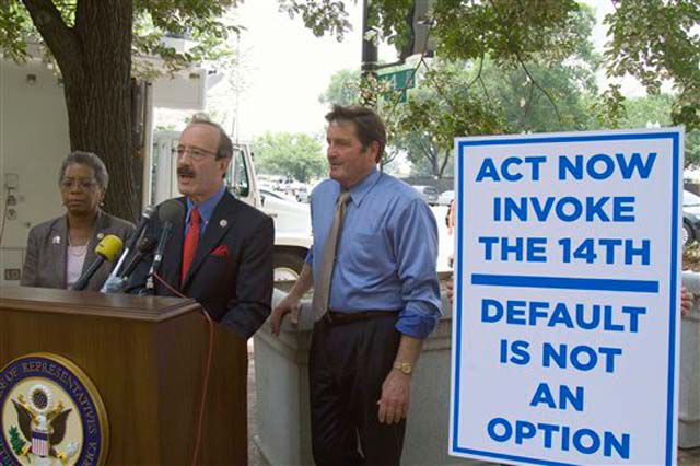 Rep. Eliot Engel (center) wants Obama to use the 14th amendment
